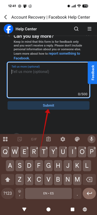 Submitting appeal to Facebook via Help Center. 