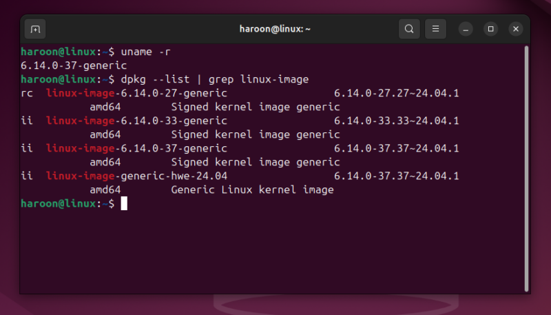 Checking All Installed Kernels On Ubuntu