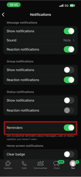 Whatsapp Notifications Reaction