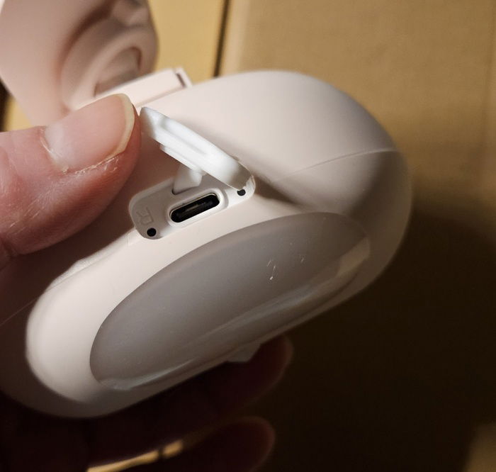 Waterproof plug on camera.