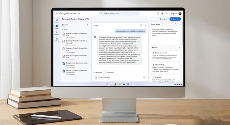 Google Notebooklm Interface Research Project On Desktop
