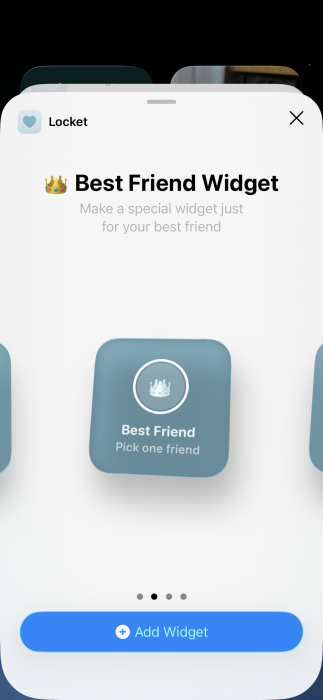 Selecting widget type
for Locket on iPhone. 