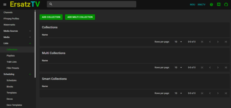 Setting up collections in Ersatztv