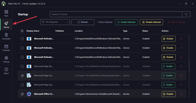 PatchMyPC Cleanup Startup