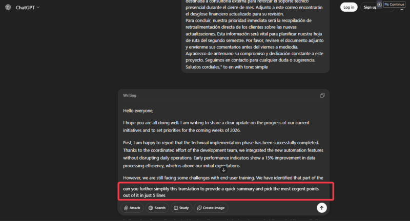 Follow Up On Translation