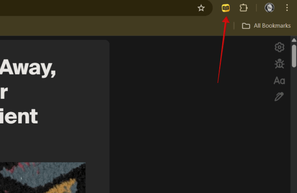 Clicking extension icon in Chrome tool bar on PC. 
