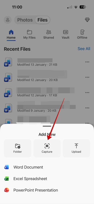 Microsoft Lens Retired Onedrive Capture Option