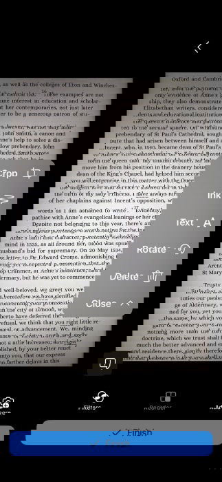 Editing menu for scanned document in OneDrive app on iPhone. 