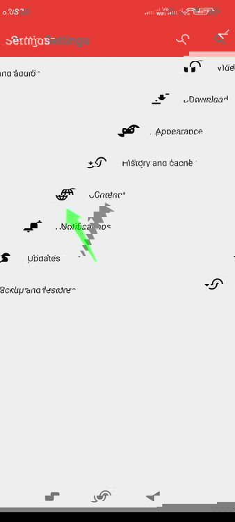 New Pipe Content settings