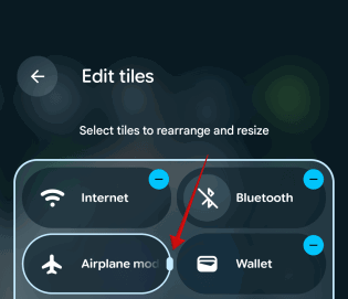 Resizing Quick Settings tiles on Android. 