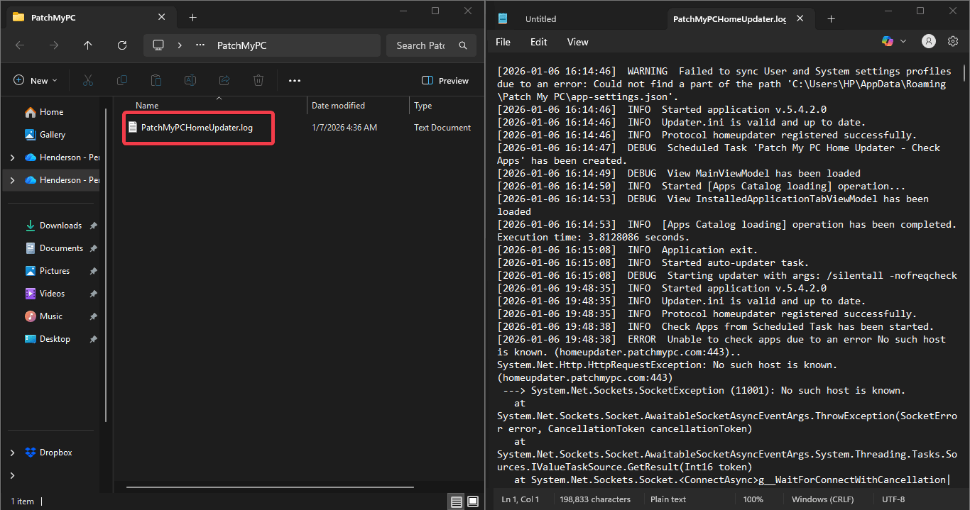 مسار تسجيل Patchmypc
