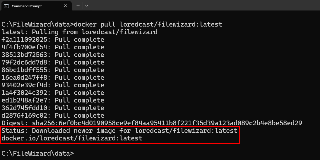 اسحب صورة Docker الرسمية
