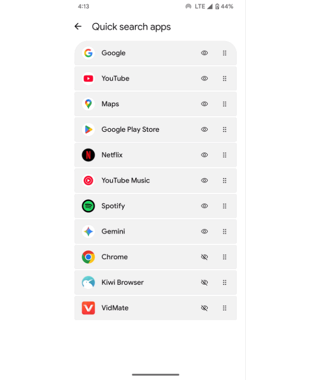Quick Search Apps Search Result