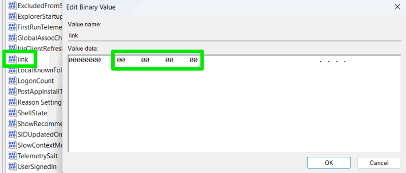 Link editing in the Registry
