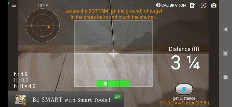 Smart Measure measuring distance