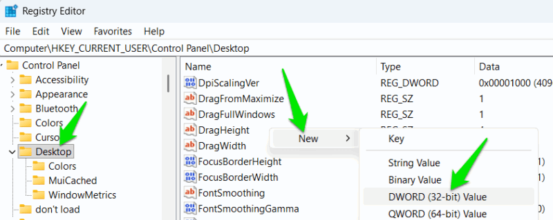Creating new DWORD value in the Registry
